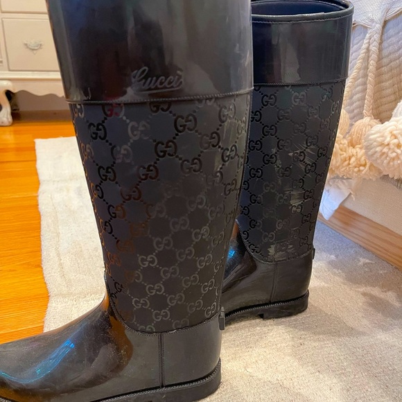 Gucci Monogram Pattern Rain Boot size 37